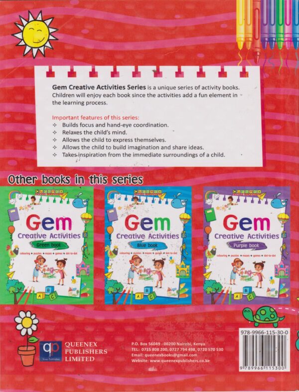 Queenex Gem creative activities Red book - Image 2