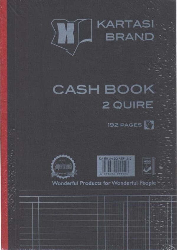 Cash Book A4 2 Quire Ref212