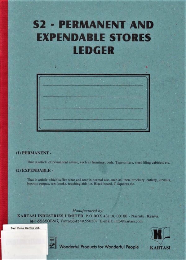 Permanent Stores Ledger S2 4 Quire