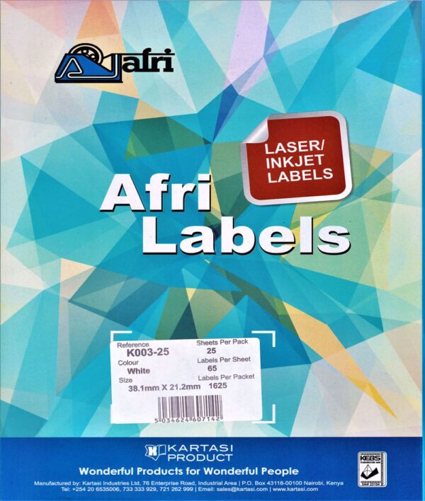 Afri Laser Labels K008-25