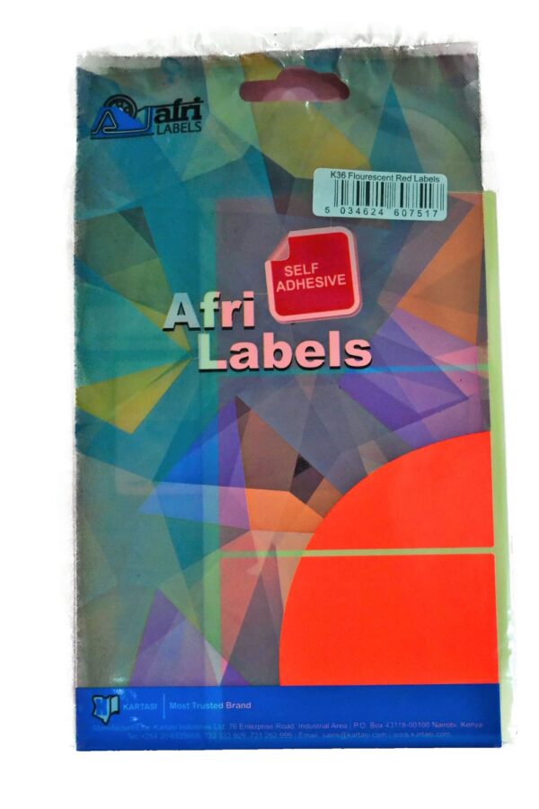 Afri Label coloured – Flourescent K36 Red