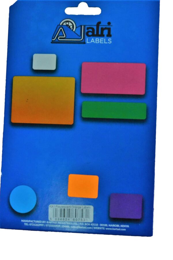 Afri Label coloured – Flourescent KA1 Orange