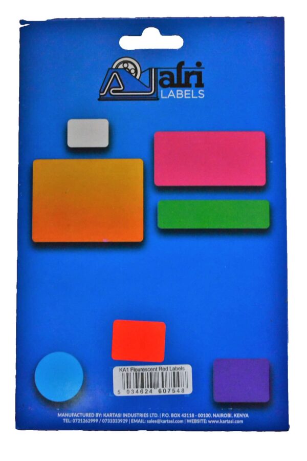 Afri Label coloured – Flourescent KA1 Red
