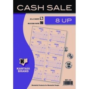 Cash Sale Book with 8 Up 50s Ref315