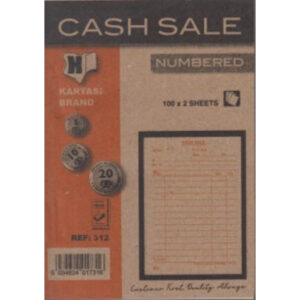Cash Sale Book Numbered Ref312