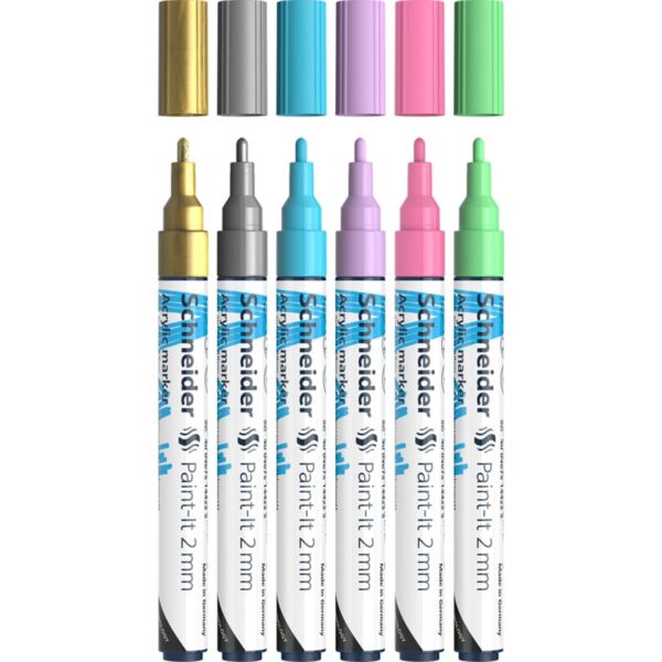 Schneider Acrylic Marker Paint-It 310 2Mm 6'S Asst 120196