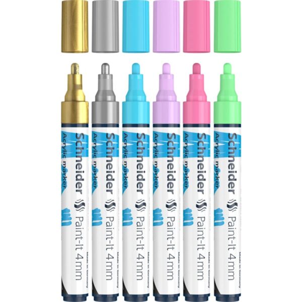 Schneider Acrylic Marker Paint-It 320 2Mm 6'S Asst 120296