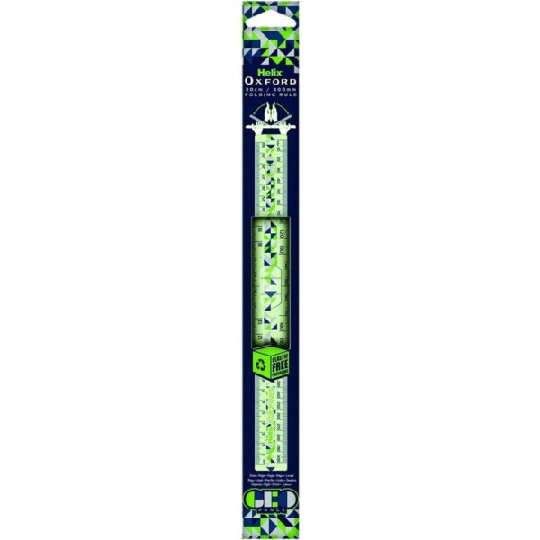 Helix Oxford Geo Folding Ruler Green 010507