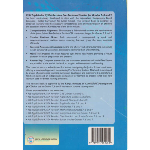 KLB Top Scholar KJSEA Revision Pre-Technical Studies GD7,8,9 - Image 2
