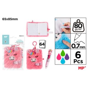 Mp Unicorn Hair Notebook With Multicolor Pen PB834-01