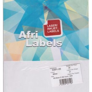 Afri Laser Labels K001-25