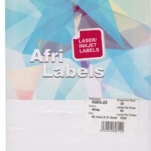Afri Laser Labels K003-25