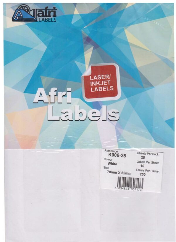 Afri Laser Labels K006-25