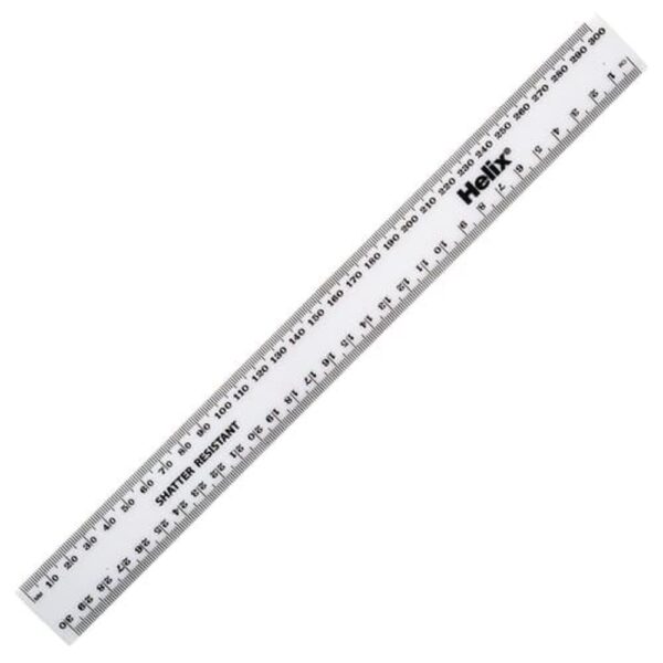Helix White Ruler Metric 30Cm/300mm 010611